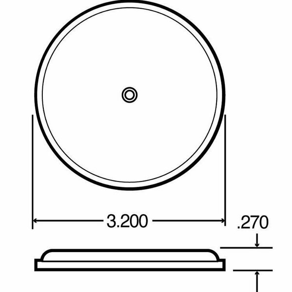 Truck-Lite 3in. Round, Yellow, Reflector, 1 Screw/Nail/Rivet 98006Y